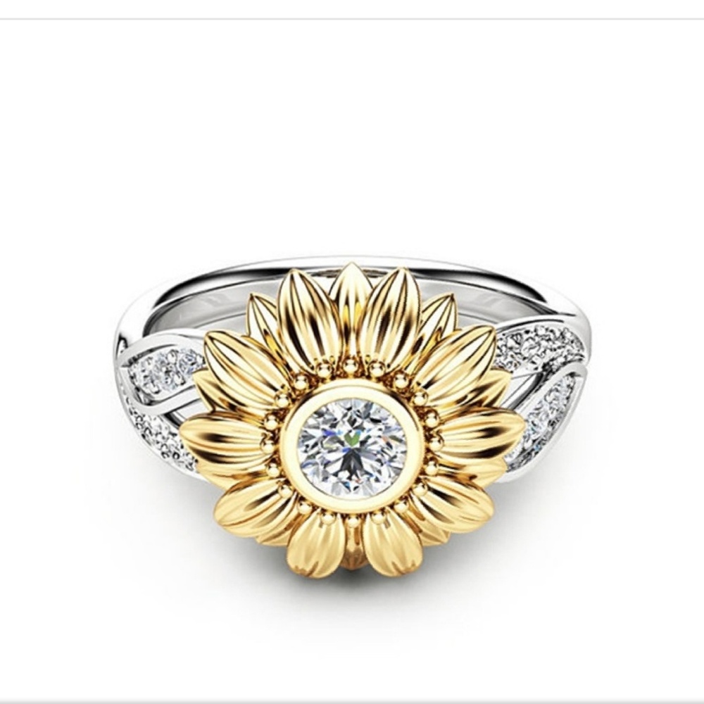 Crystal sunflower ring
